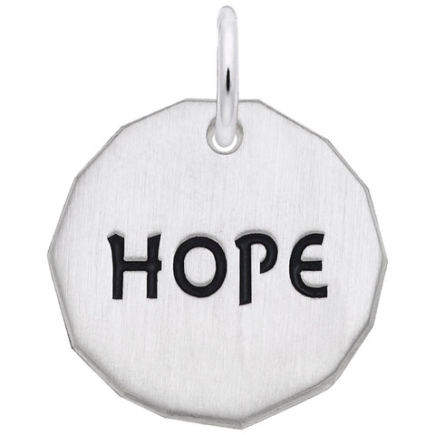 Tag- Hope Charm In 14K White Gold