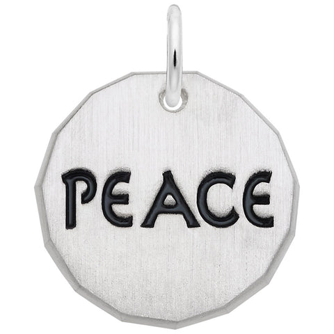 Tag- Peace Charm In 14K White Gold