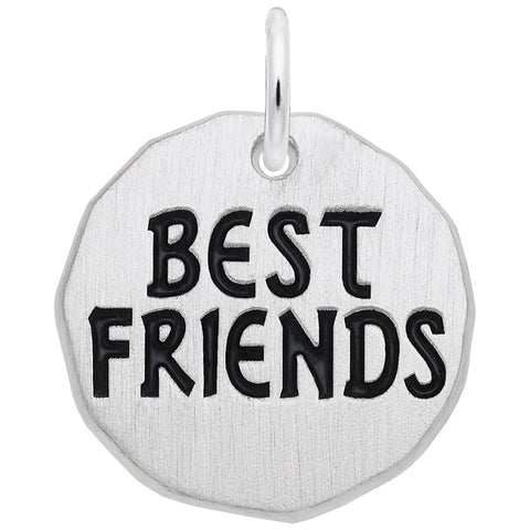 Tag- Best Friends Charm In 14K White Gold