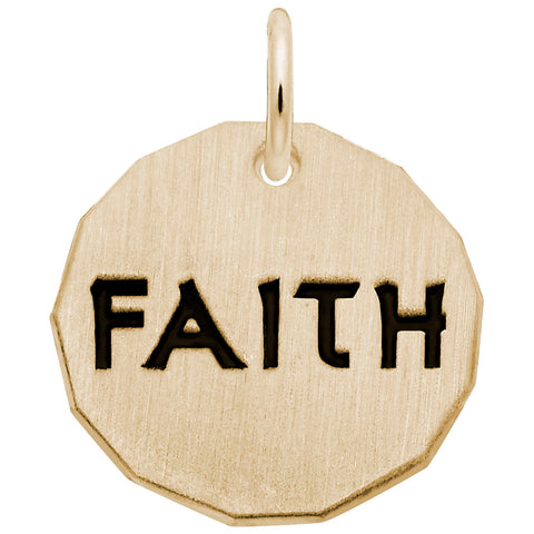 Tag- Faith Charm In Yellow Gold