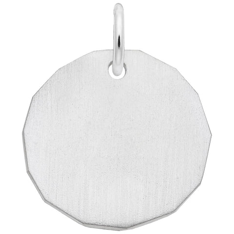 Plain Charm Tag Charm In Sterling Silver
