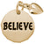 Believe Tag With Heart Charm in Yellow Gold Plated