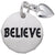 Believe Tag With Heart Charm In 14K White Gold