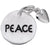 Peace Tag With Heart Charm In 14K White Gold