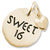 Sweet 16 Tag Charm  in 10k Yellow Gold hide-image