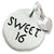 Sweet 16 Tag With Heart charm in Sterling Silver hide-image