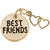 Best Friends Tag With Heart Charm In Yellow Gold