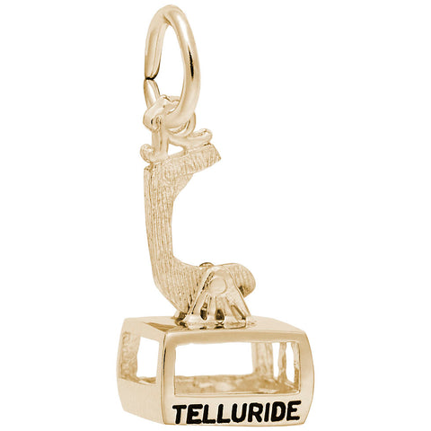 Telluride Moving Gondola W/Bot Charm in Yellow Gold Plated
