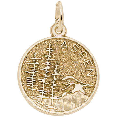 Aspen Scene Charm in Yellow Gold Plated