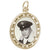 Customize Photo Frame Oval Scroll Charm in 10k Yellow Gold hide-image
