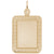 Rect. Scroll Charm in Yellow Gold Plated