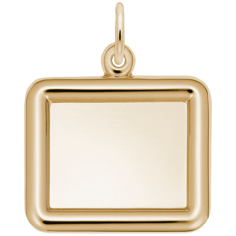 Rectangle Charm in Yellow Gold Plated