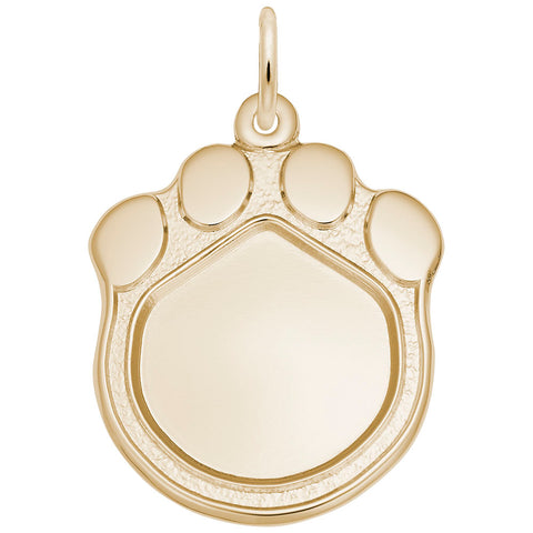 Photoart Cat Paw Charm in Yellow Gold Plated