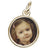 Customize Photo Frame Circle Charm in 10k Yellow Gold hide-image