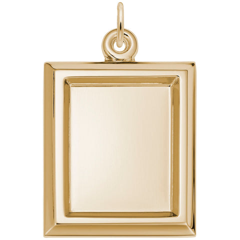 Large Rect Vertical Charm in Yellow Gold Plated