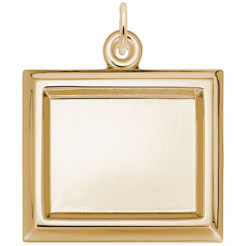 Large Rect Horizontal Charm in Yellow Gold Plated