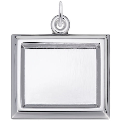 Large Rect Horizontal Charm In Sterling Silver