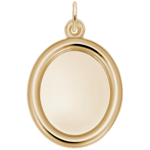 Large Oval Charm in Yellow Gold Plated
