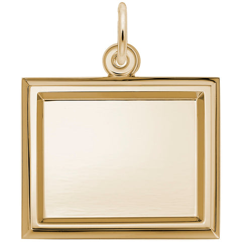 Photoart Sm Rect Horizontal Charm in Yellow Gold Plated