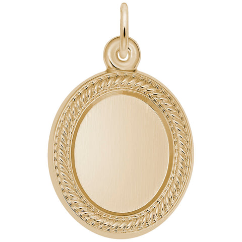 Rope Oval Charm in Yellow Gold Plated