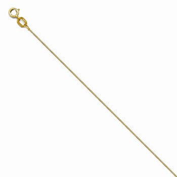 14K Yellow Gold Baby Box, 20 inch x 0.5mm, Jewelry Chains and Necklace