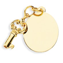 14k Gold Key & Tag Charm hide-image