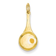 14k Gold Frying Pan w/Enameled Egg Charm hide-image