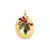 Enameled Mistletoe with Synthetic Stone Charm in 14k Gold