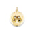 Enamel Medium Solid Engravable Baby Shoes on Disc Charm in 14k Gold