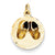 14k Gold Small Solid Engravable Baby Shoes on Disc Charm hide-image