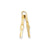 Pair of Skis Charm in 14k Gold
