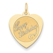 14k Gold Happy Birthday Heart Disc Charm hide-image