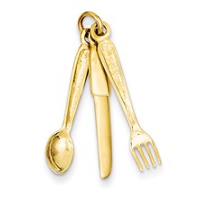 14k Gold Knife, Fork & Spoon Charm hide-image