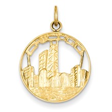 14k Gold Chicago Skyline Charm hide-image