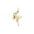 Solid 3-Dimensional Stork Charm in 14k Gold