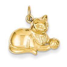 14k Gold Cat Charm hide-image