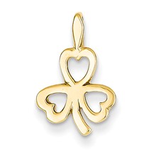 14k Gold Heart Clover Charm hide-image