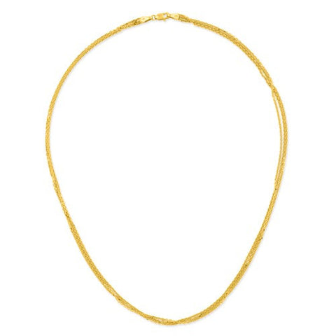 14K Yellow Gold Polished Three-Strand Ed Cable Chain Bracelet