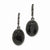Black-plated Faceted Jet Acrylic Stone Leverback Earrings