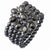 Black-plated Black & Hematite Acrylic Beads Stretch Bracelet