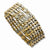 Brass-tone & Silver-tone Beads 6-Row Stretch Bracelet