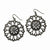 Black-plated Filigree Round Drop Earrings