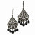 Black-plated Jet Glass Beads Ch&elier Leverback Earrings