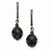 Black-plated Faceted Jet Glass Beads Leverback Earrings