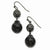 Black-plated Filigree Faceted Jet Glass Bead Dangle Earrings