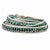 Green Aurora Borealis & Grey Crystal Bead Leather Multi-Wrap Bracelet