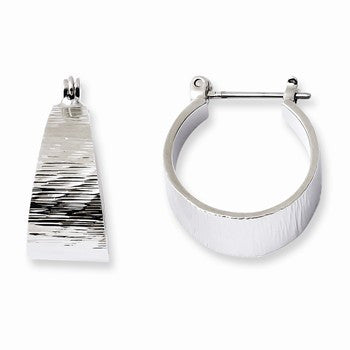 Silver-tone Textured Hoop Earrings
