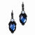 Black-plated Blue Acrylic Glass Leverback Earrings