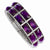 Silver-tone Purple Epoxy Stones Stretch Bracelet
