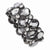 Black-plated Grey & Clear Epoxy Stones Stretch Bracelet